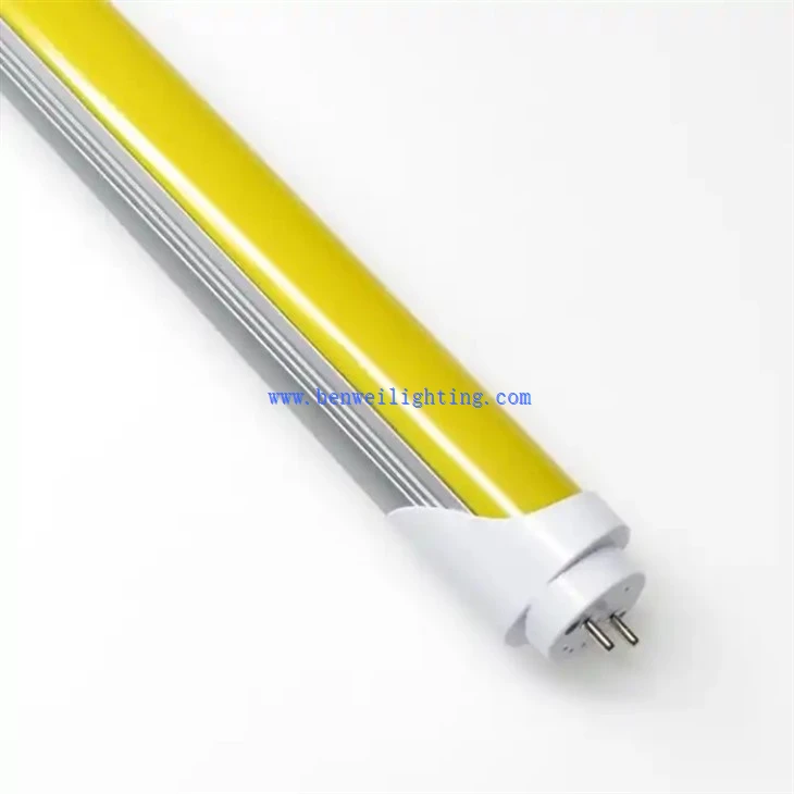 yellow cover t8 led tube 3000k